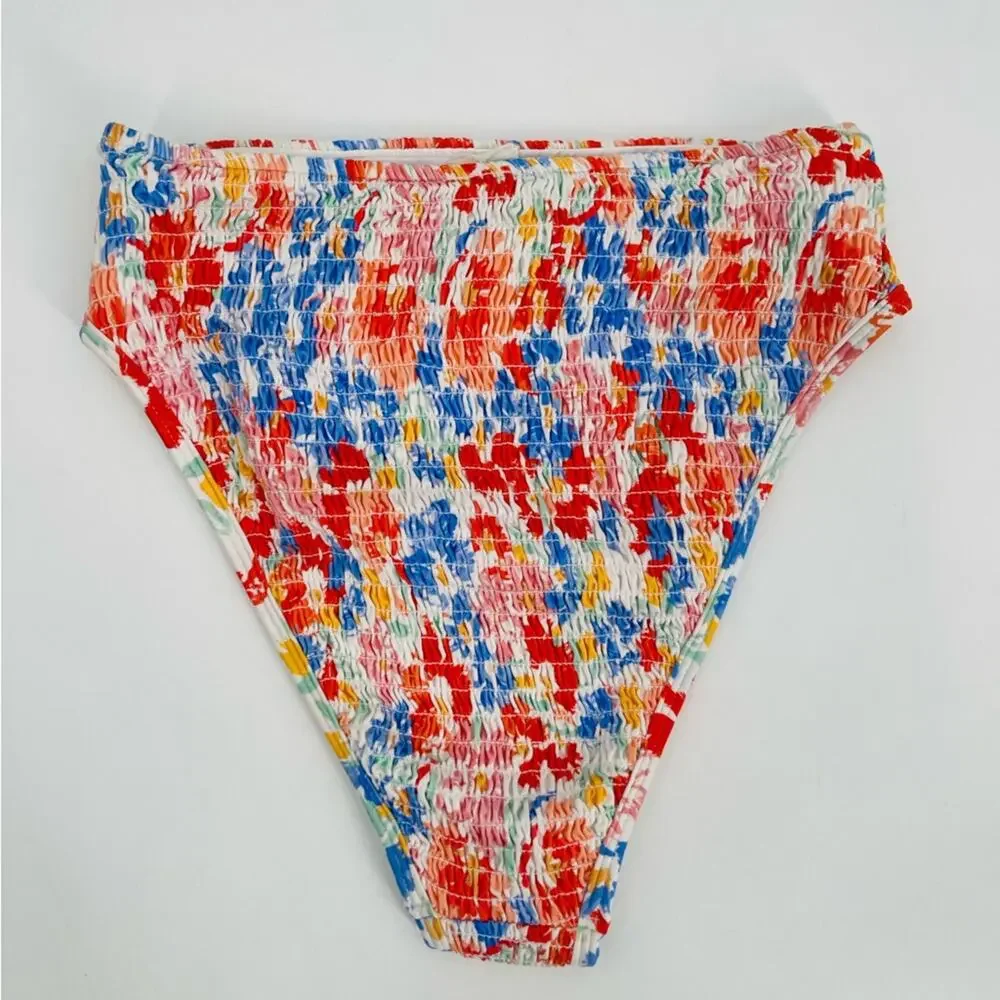 NEW L*SPACE Bikini Bottoms Small Barlette Bitsy Forever Floral High Waist NWOT